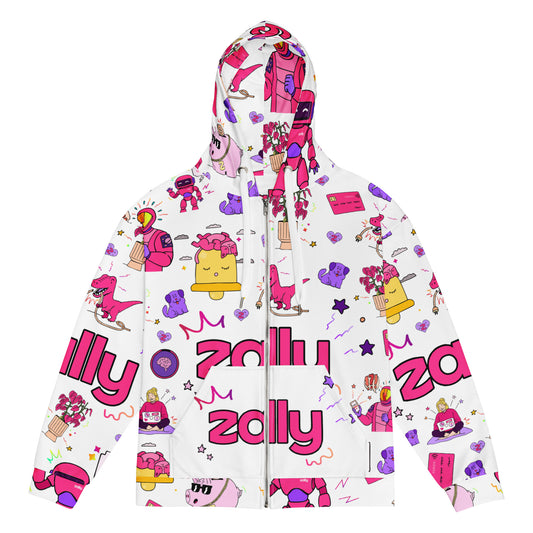 Zally pattern all over print | Unisex zip hoodie