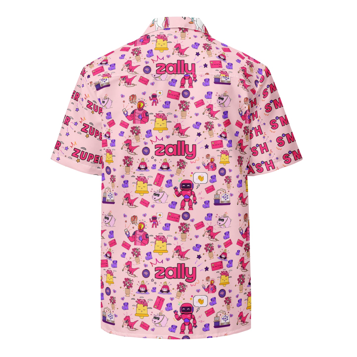 Zally all over pattern with Zuper and Smash sleeves | Unisex button shirt