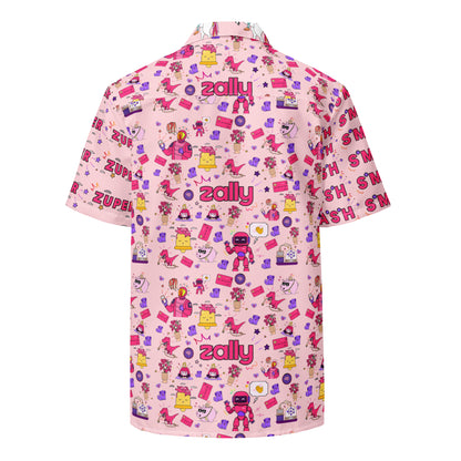 Zally all over pattern with Zuper and Smash sleeves | Unisex button shirt