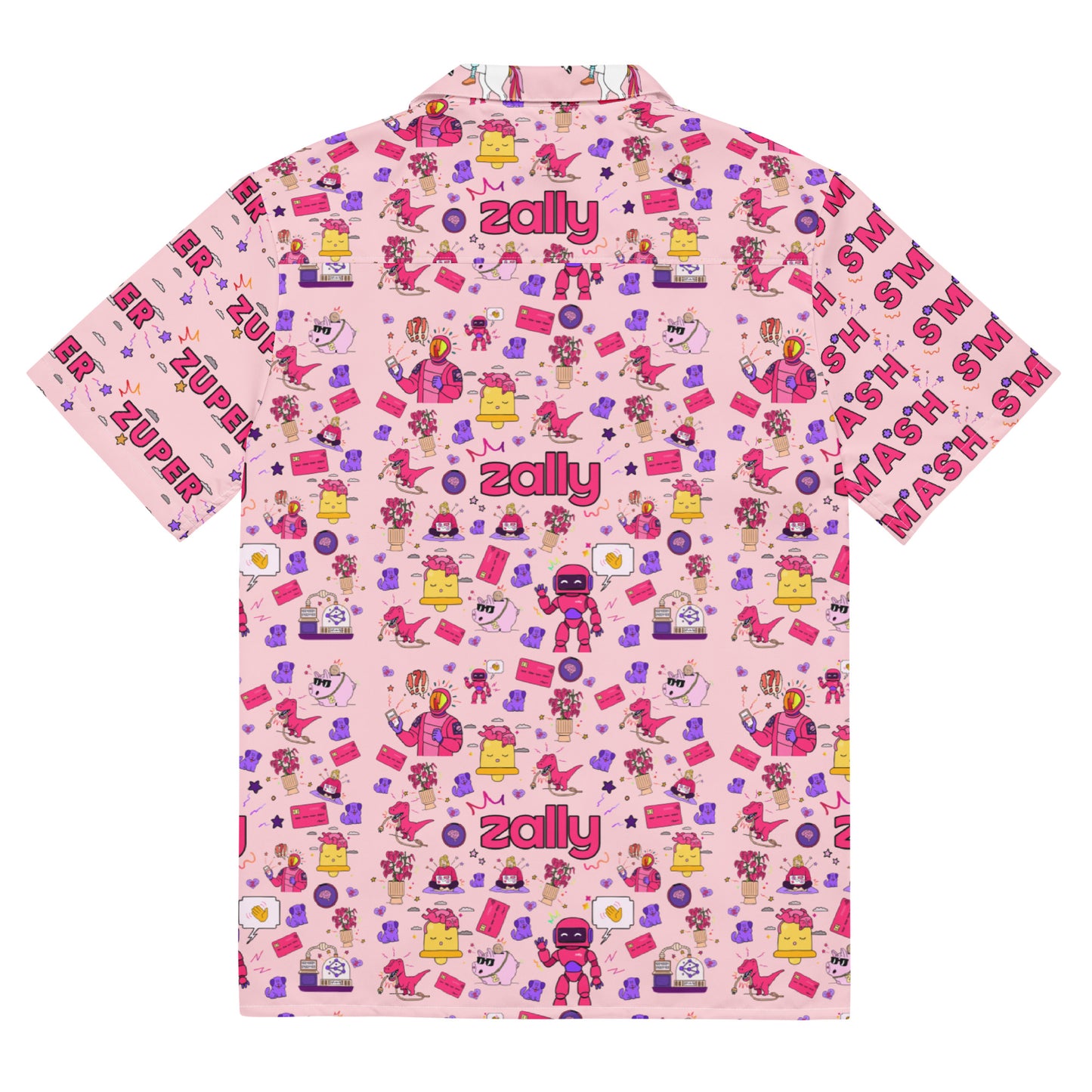 Zally all over pattern with Zuper and Smash sleeves | Unisex button shirt