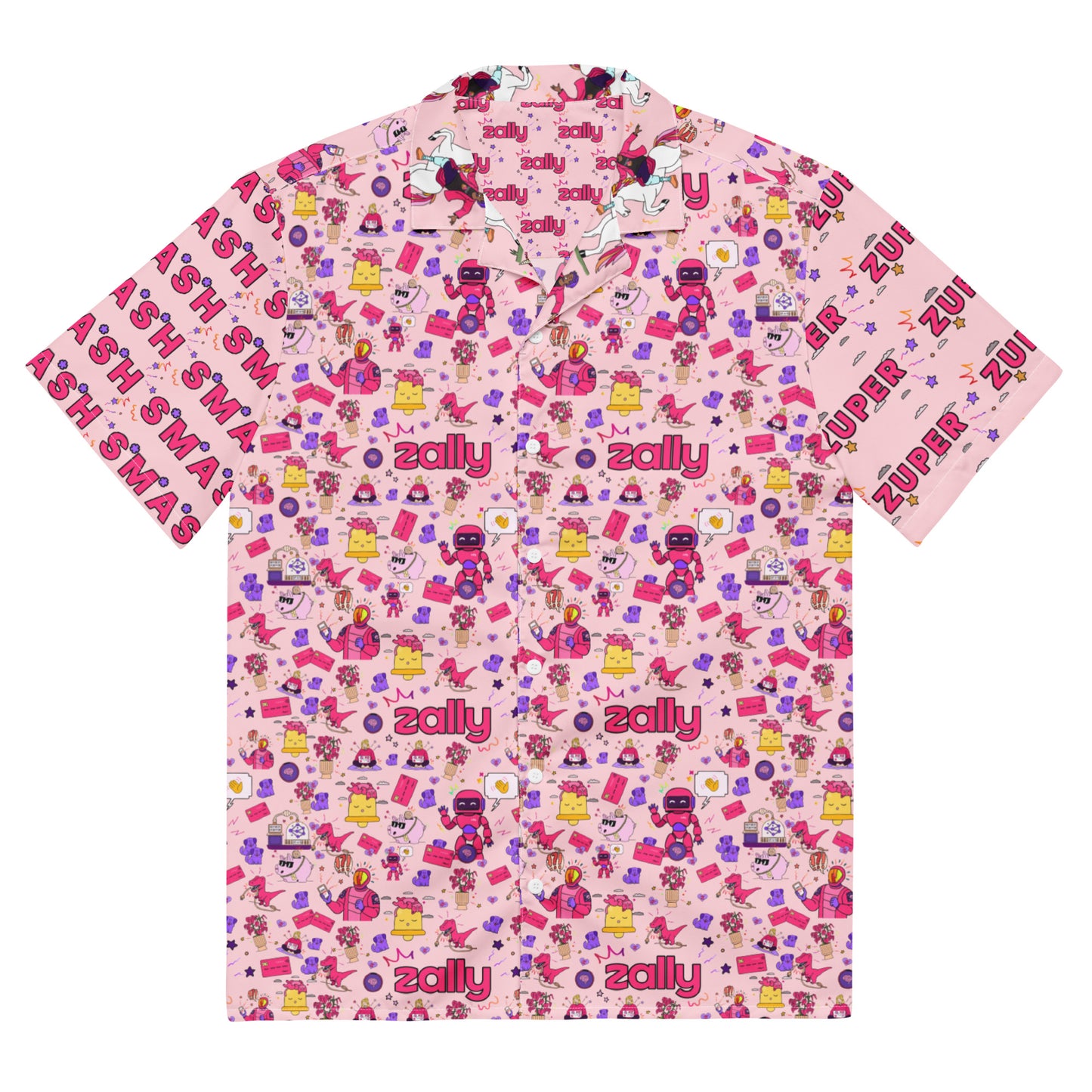 Zally all over pattern with Zuper and Smash sleeves | Unisex button shirt