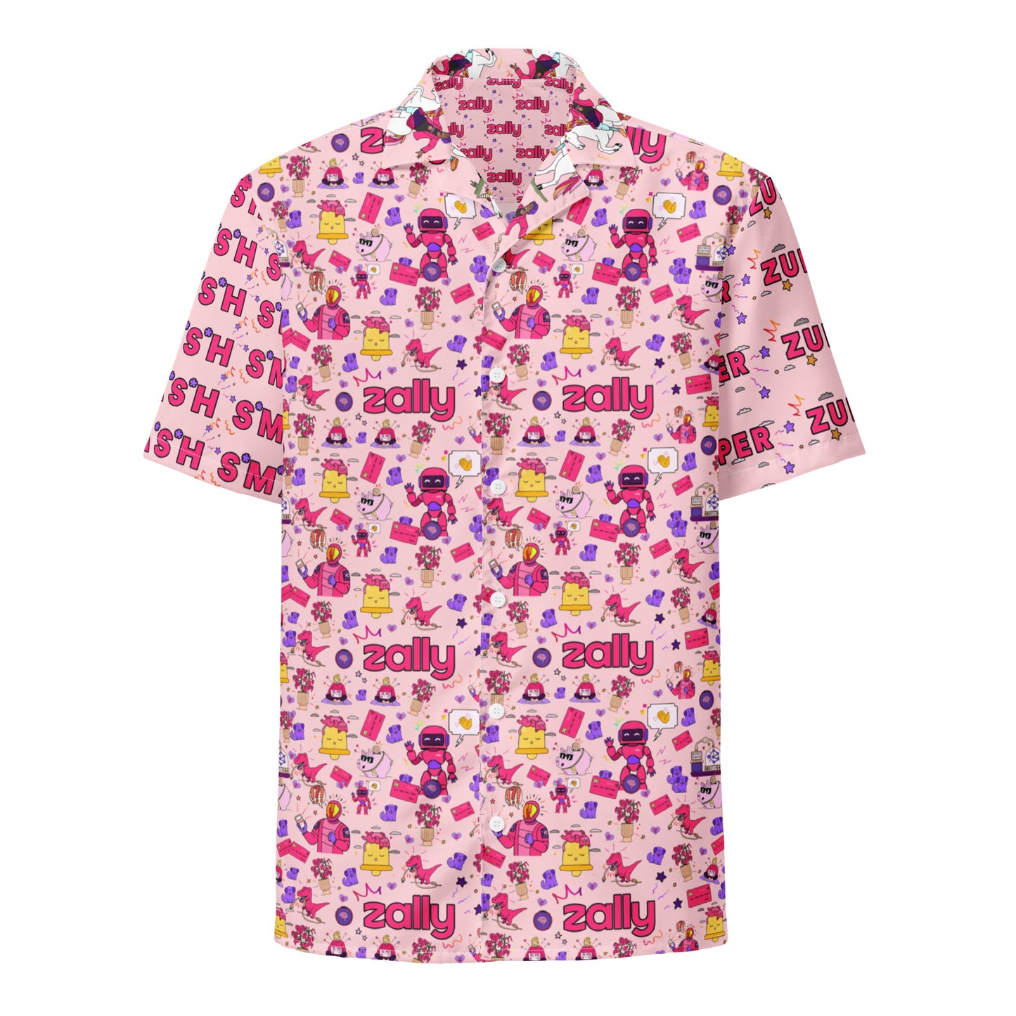 Zally all over pattern with Zuper and Smash sleeves | Unisex button shirt