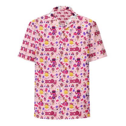 Zally all over pattern with Zuper and Smash sleeves | Unisex button shirt