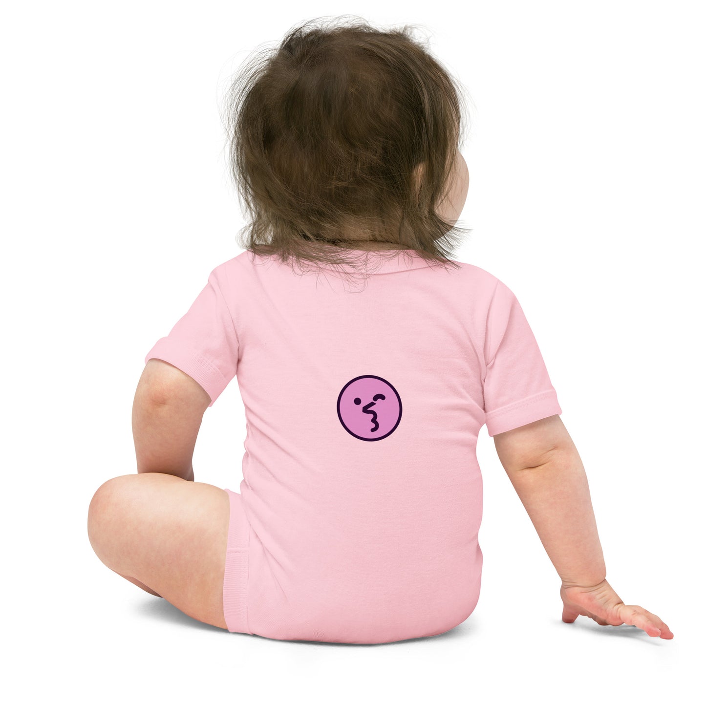 Zuper (front) and Smiley wink (back) | Baby short sleeve one piece