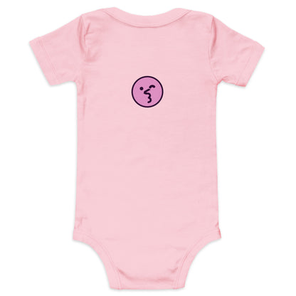 Zuper (front) and Smiley wink (back) | Baby short sleeve one piece