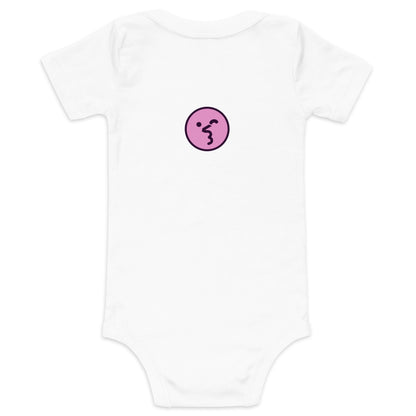 Zuper (front) and Smiley wink (back) | Baby short sleeve one piece