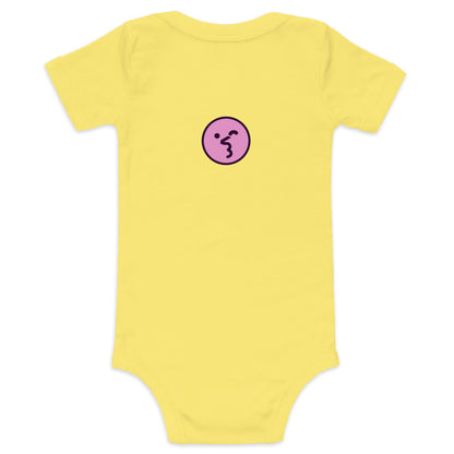 Zuper (front) and Smiley wink (back) | Baby short sleeve one piece