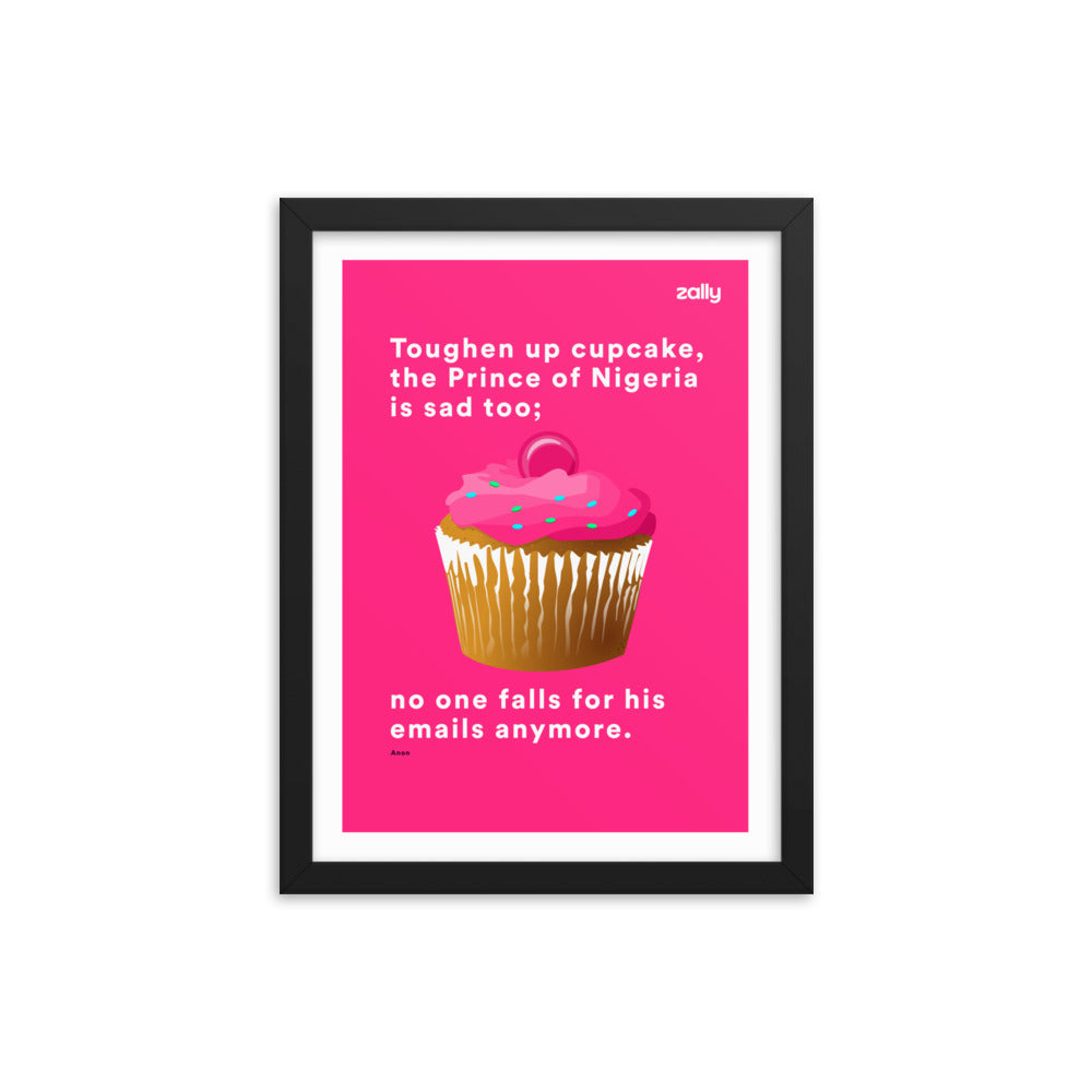 Toughen up cupcake framed poster