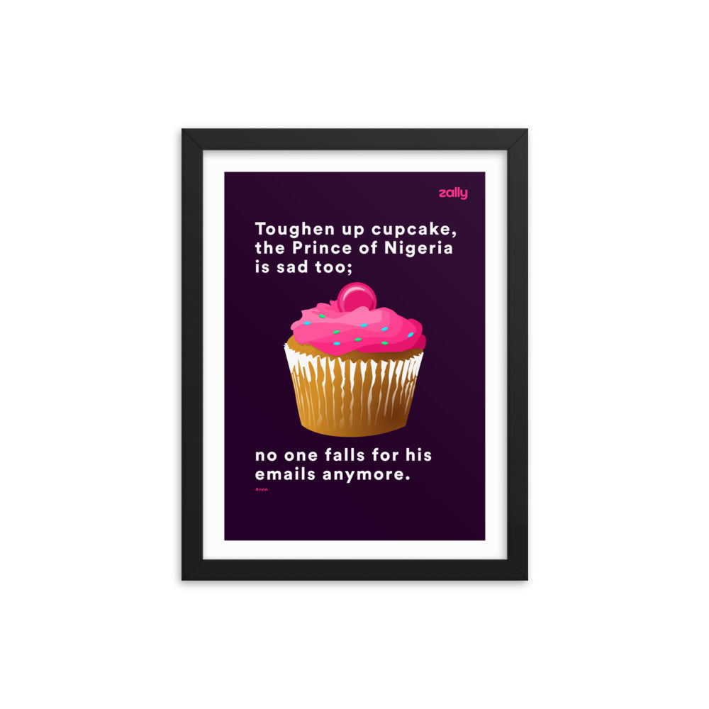 Toughen up cupcake [Purple] framed poster