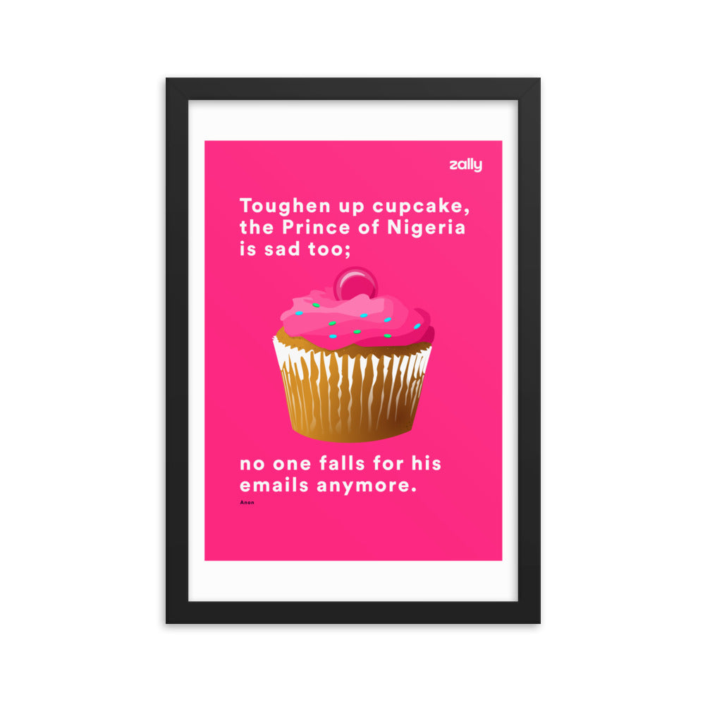 Toughen up cupcake framed poster