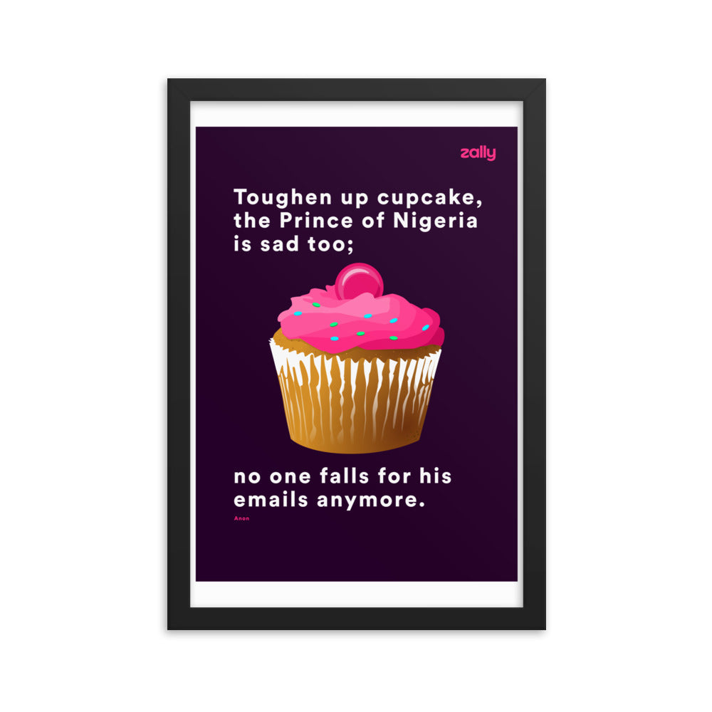 Toughen up cupcake [Purple] framed poster