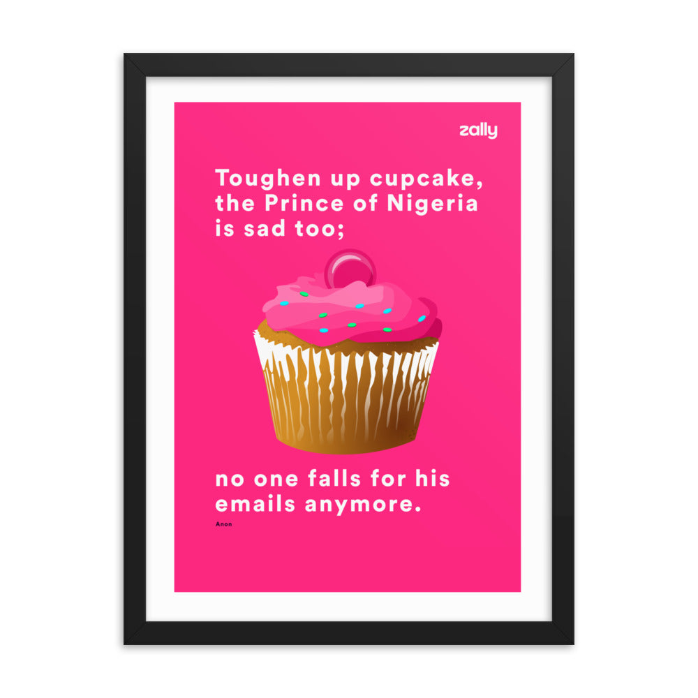 Toughen up cupcake framed poster