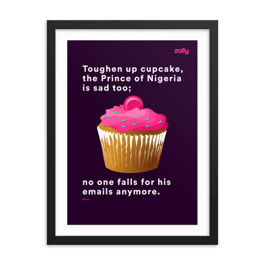 Toughen up cupcake [Purple] framed poster