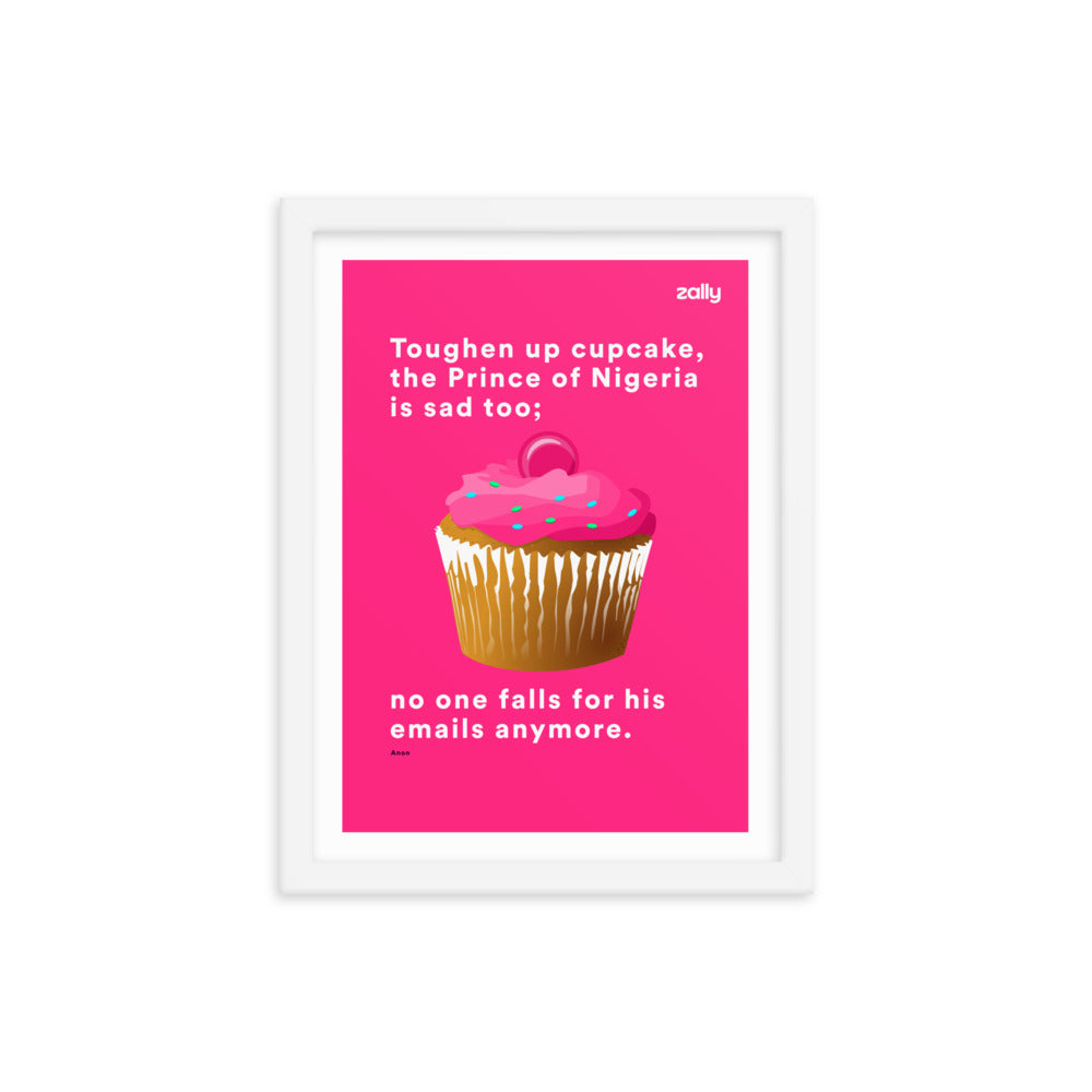 Toughen up cupcake framed poster