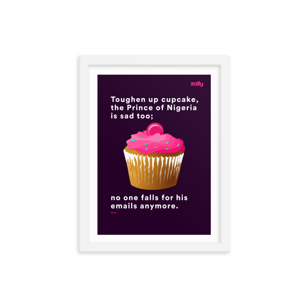 Toughen up cupcake [Purple] framed poster