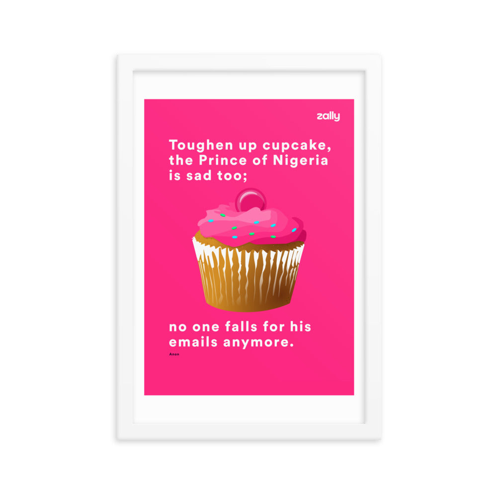 Toughen up cupcake framed poster