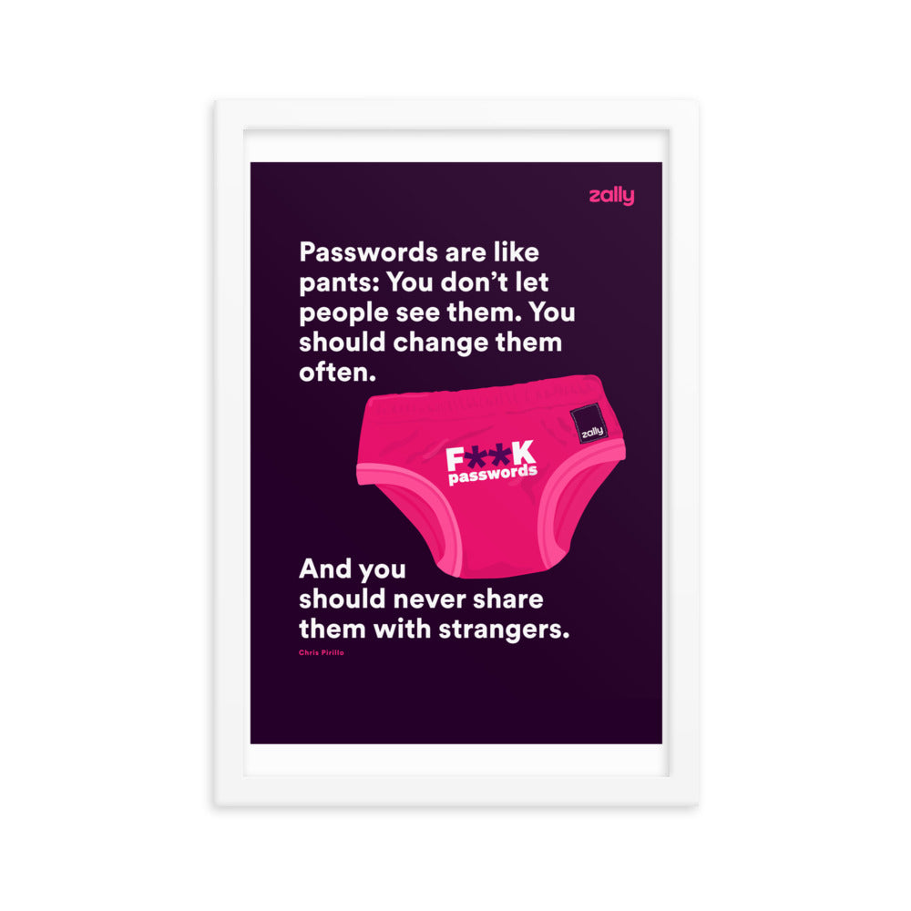 Password pants framed poster