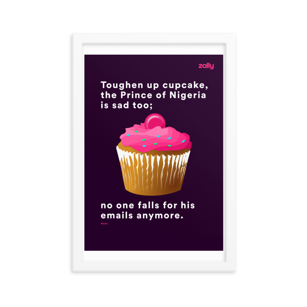 Toughen up cupcake [Purple] framed poster