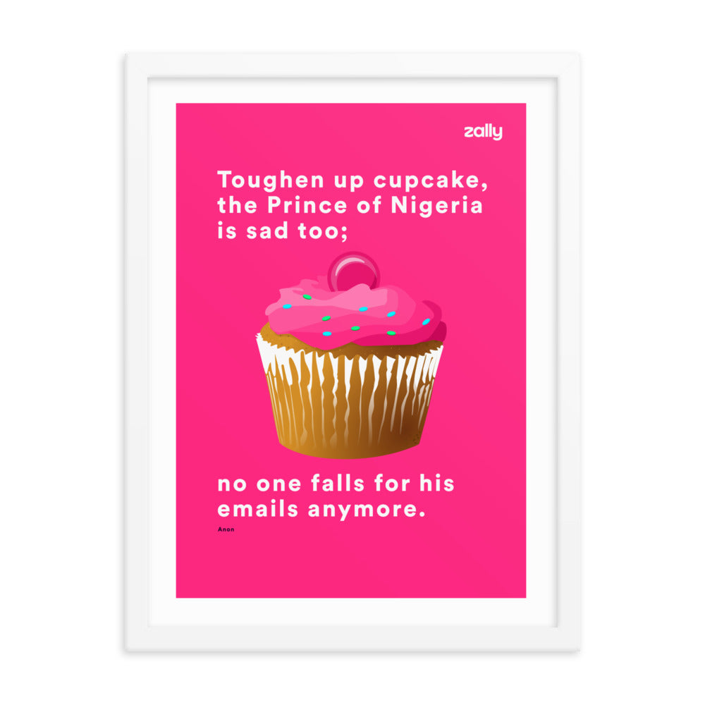 Toughen up cupcake framed poster