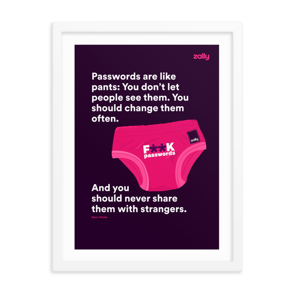 Password pants framed poster