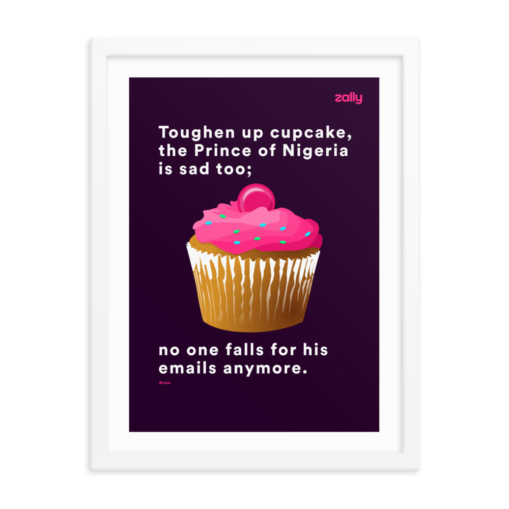 Toughen up cupcake [Purple] framed poster