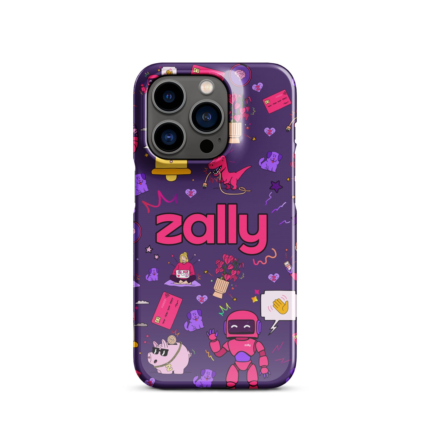 Zally pattern on dark purple | Snap case for iPhone®