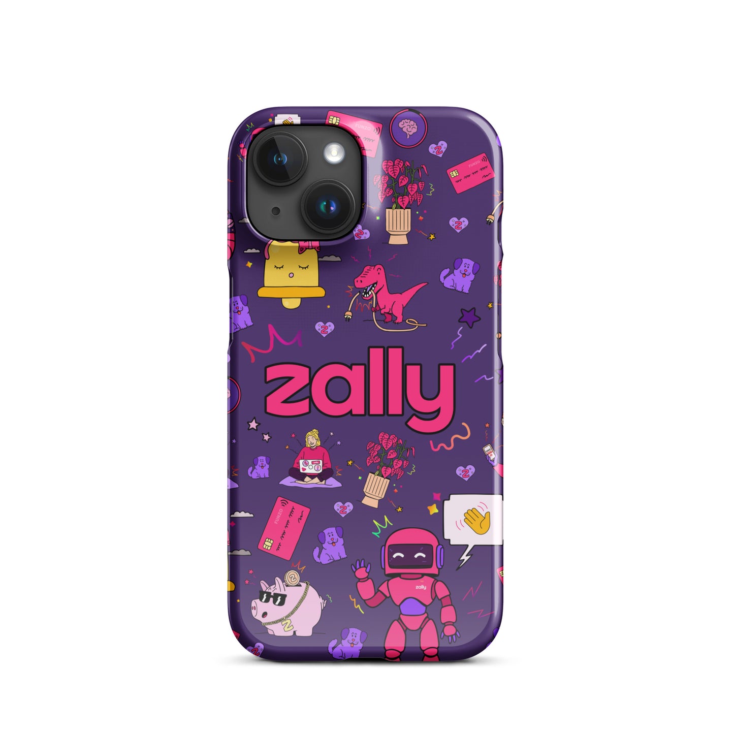 Zally pattern on dark purple | Snap case for iPhone®