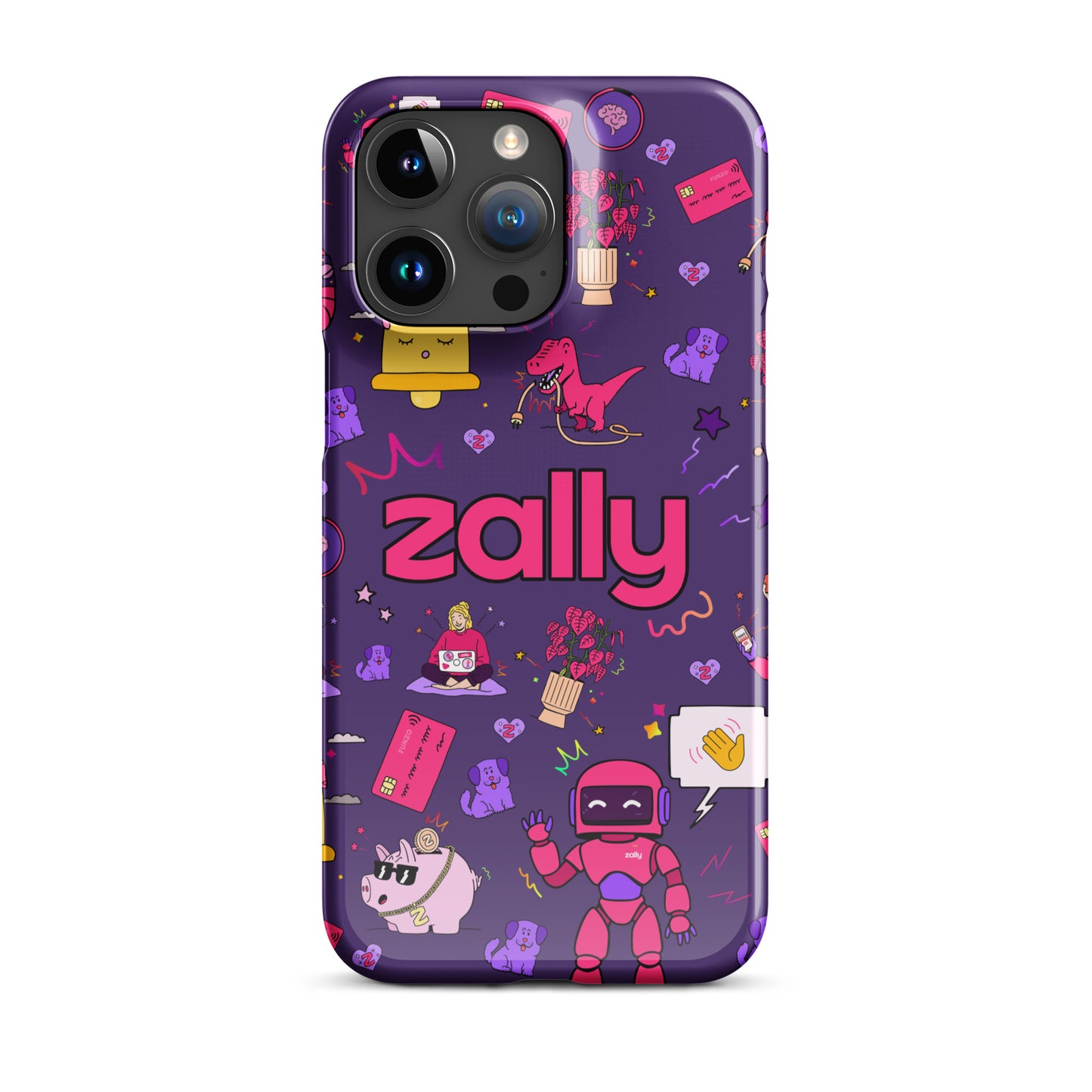 Zally pattern on dark purple | Snap case for iPhone®