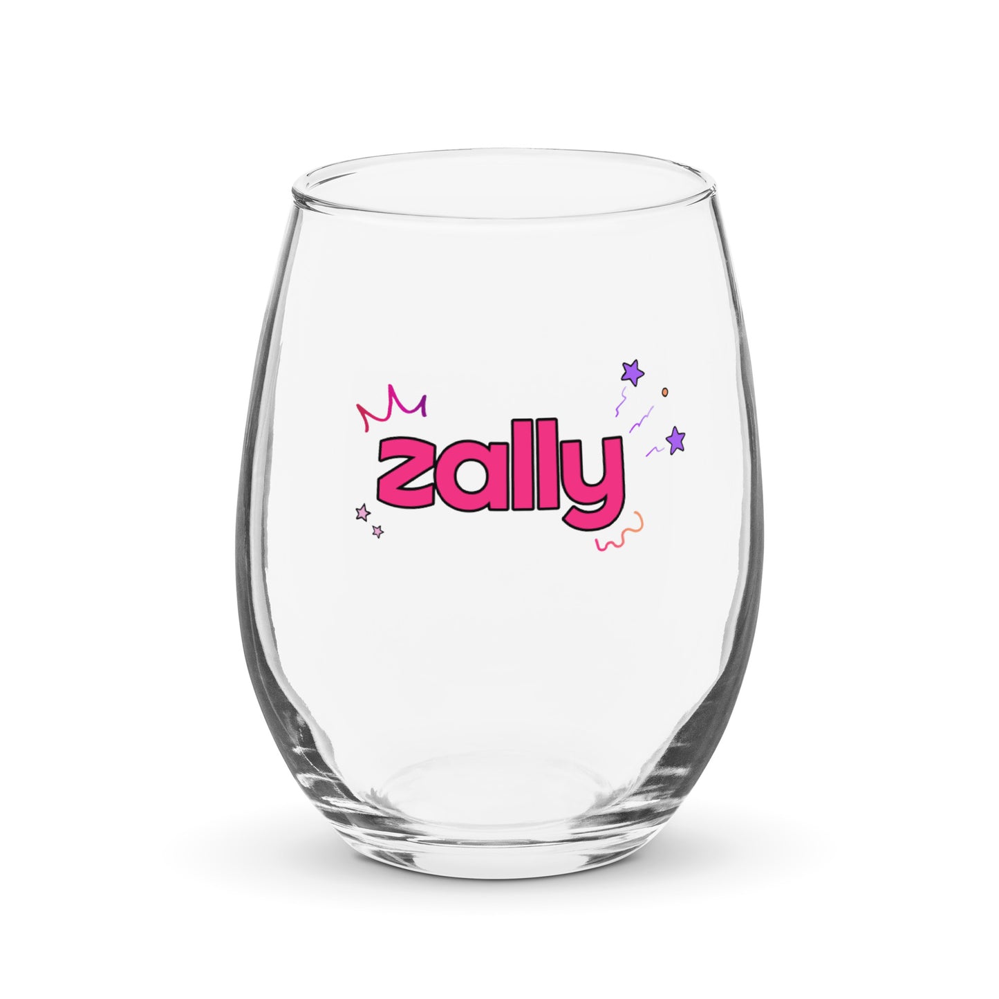 Zally motion logo | Stemless wine glass