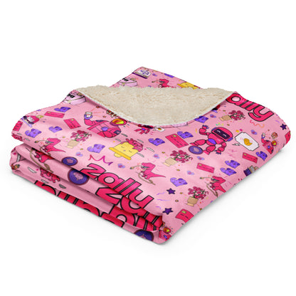 Zally pattern baby pink all over print | Sherpa blanket