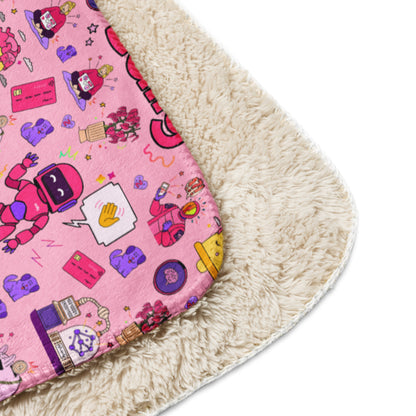 Zally pattern all over print baby pink | Sherpa blanket