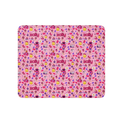 Zally pattern baby pink all over print | Sherpa blanket