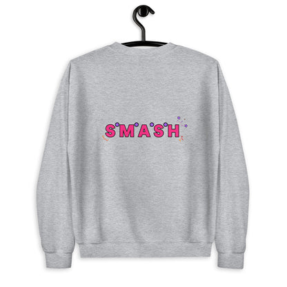 Zally motion logo front and SMASH back print | Unisex Sweatshirt