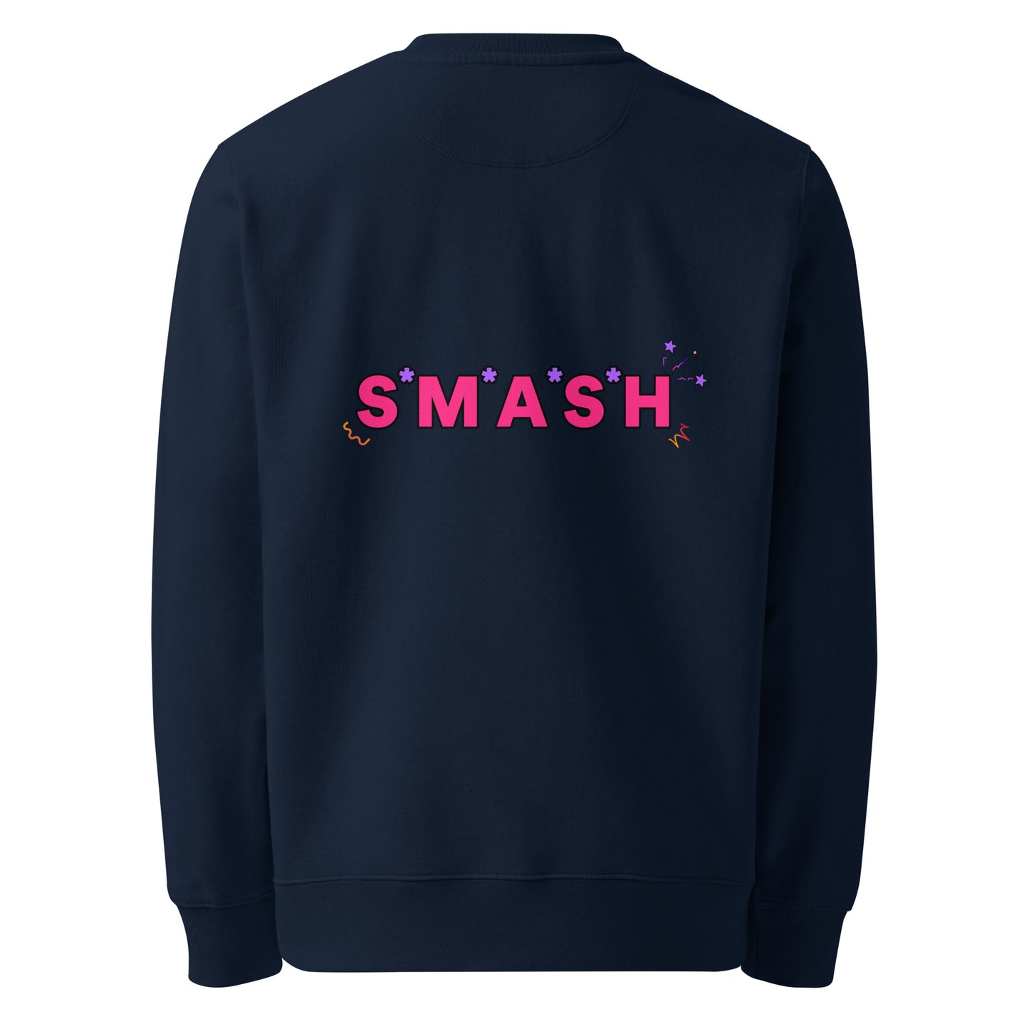 Zally motion logo and SMASH back print | Unisex eco sweatshirt