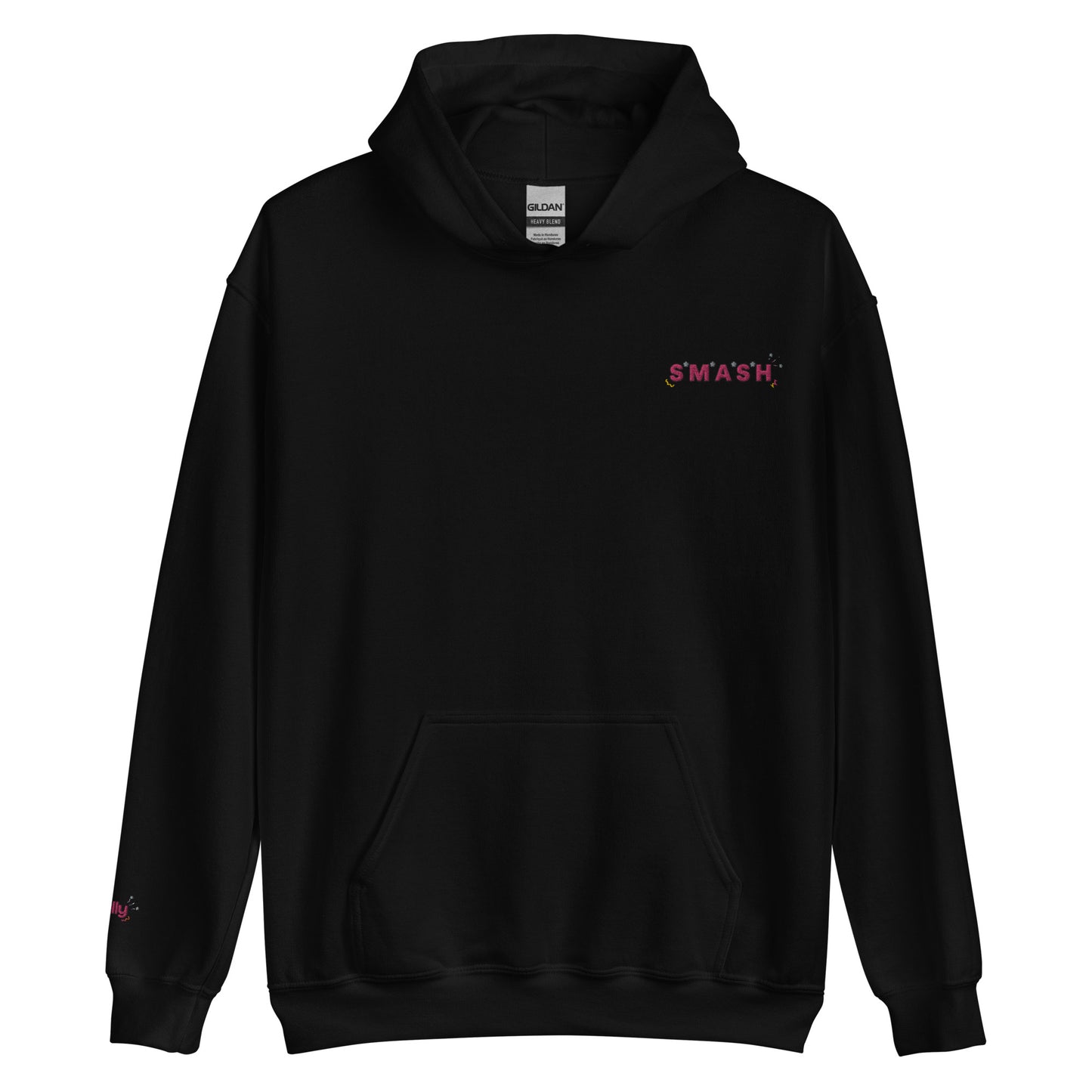 SMASH embroidered with Zally motion logo on sleeve | Unisex Hoodie