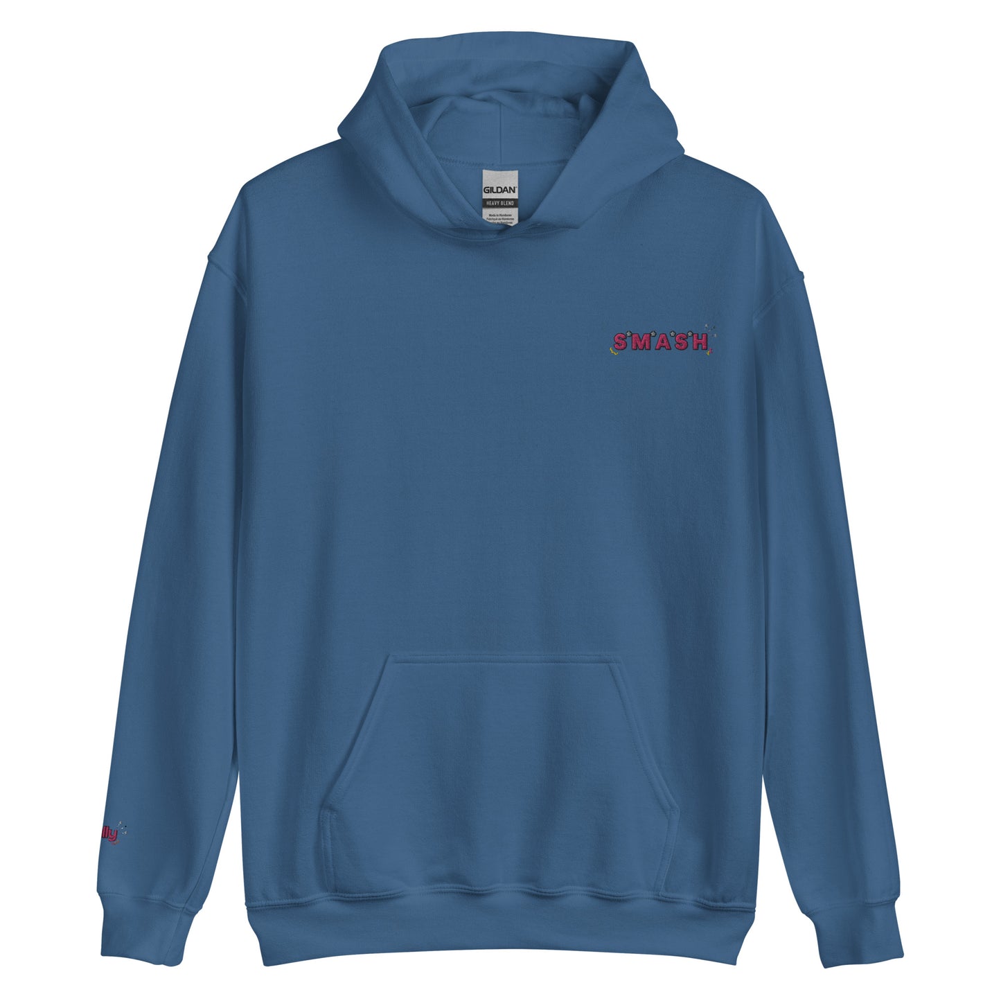 SMASH embroidered with Zally motion logo on sleeve | Unisex Hoodie