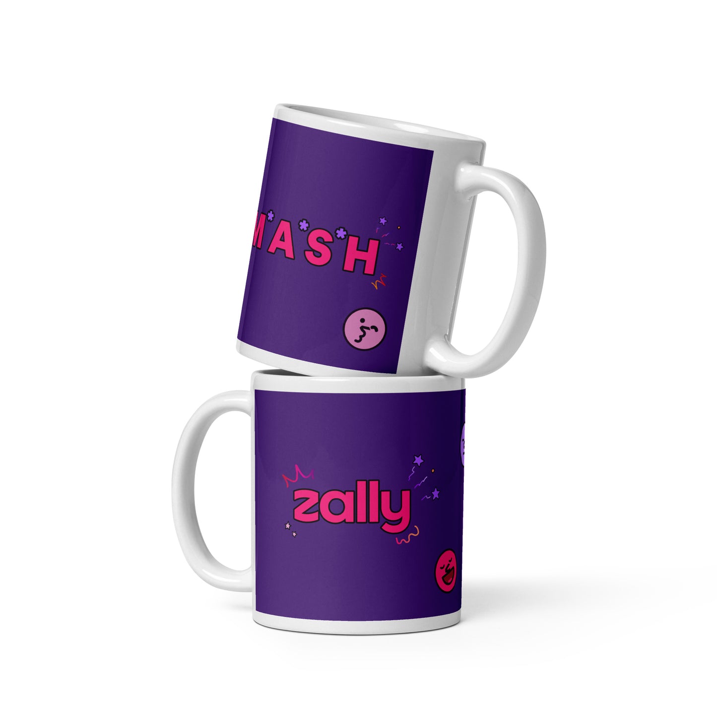 SMASH and Zally motion logo | White glossy mug