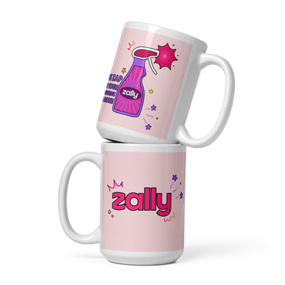 Zap and your passwords are gone Zally motion logo | White glossy mug