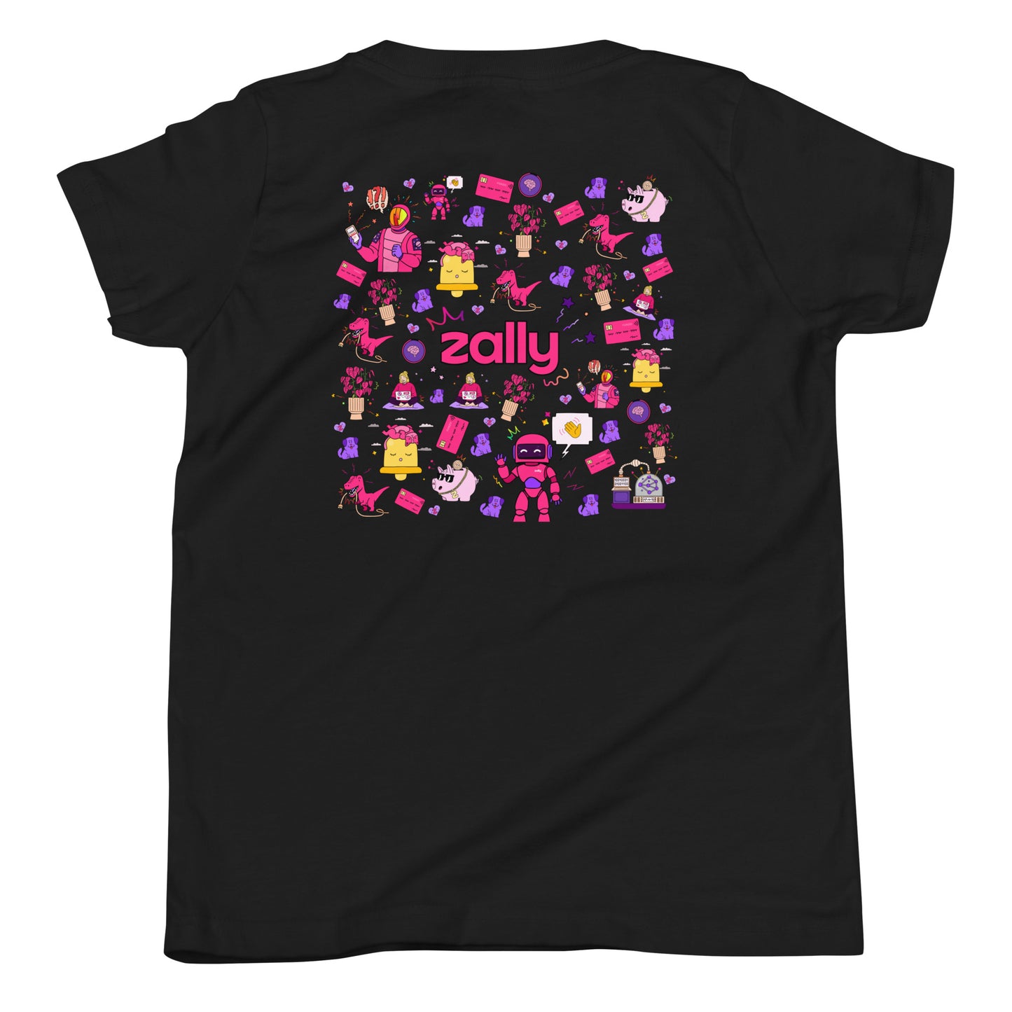 Zally motion logo and back pattern | Youth Short Sleeve T-Shirt