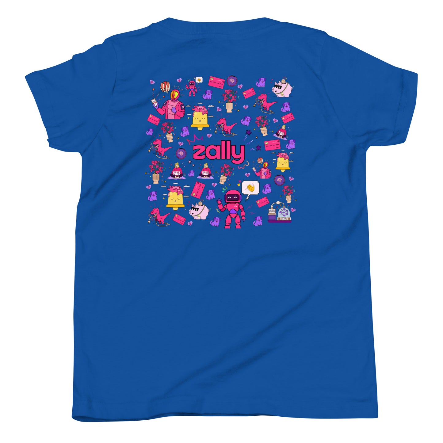 Zally motion logo and back pattern | Youth Short Sleeve T-Shirt